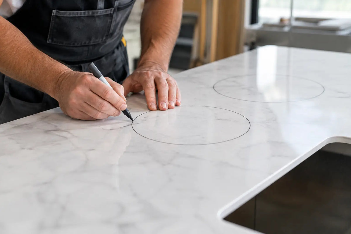 How Fabricators Mark Cooking Zones on Porcelain