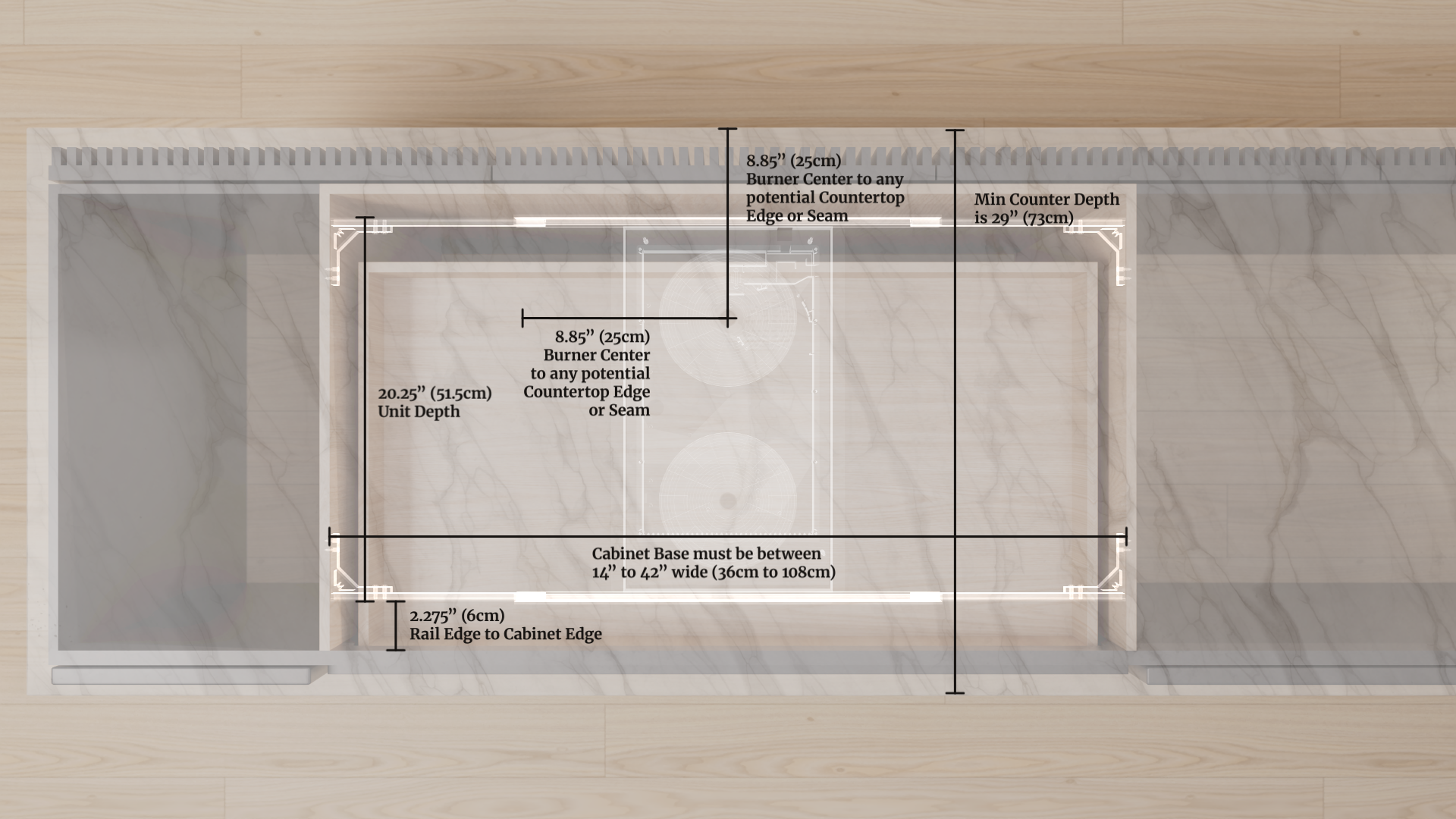 Invisacook 2 Burner Induction Cooktop – Flush-Mount (110V or 220V)