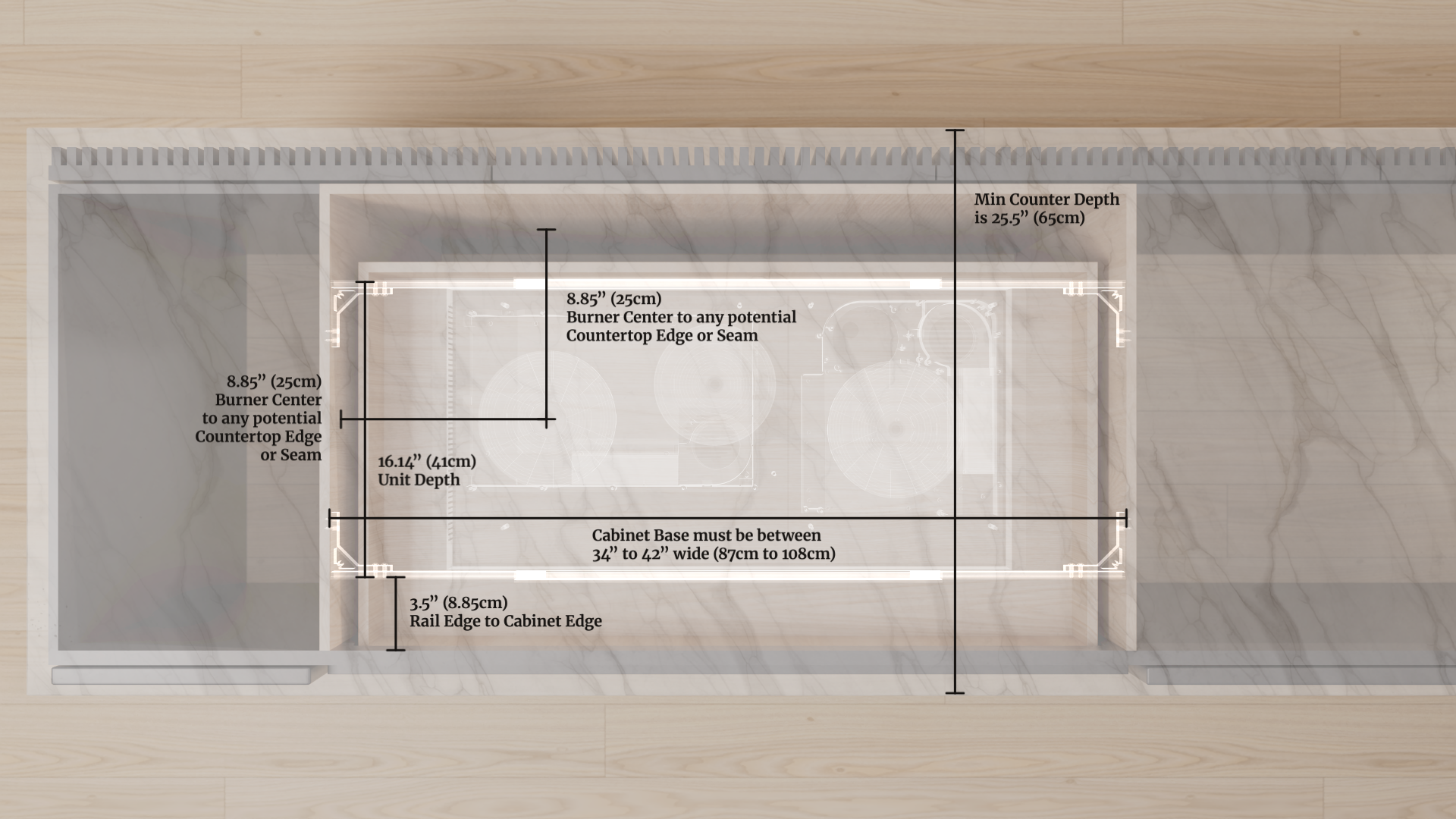 Invisacook 3 Burner Induction Cooktop – Invisible, Flush-Mount (220V)