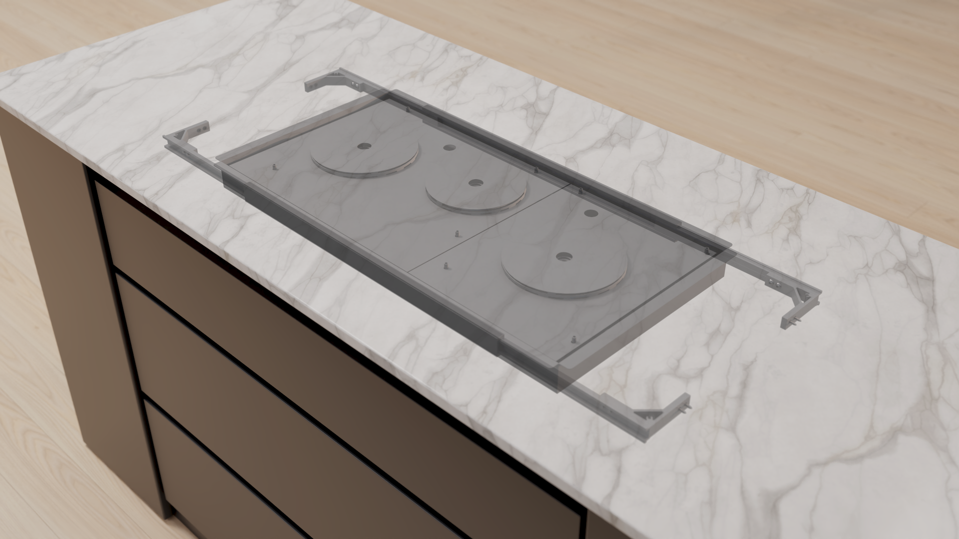 Invisacook 3 Burner Induction Cooktop – Invisible, Flush-Mount (220V)