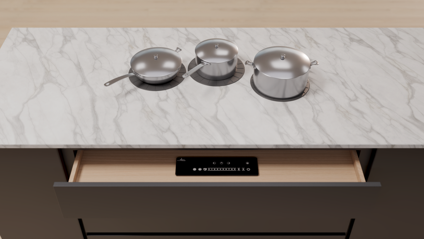 Invisacook 3 Burner Induction Cooktop – Invisible, Flush-Mount (220V)