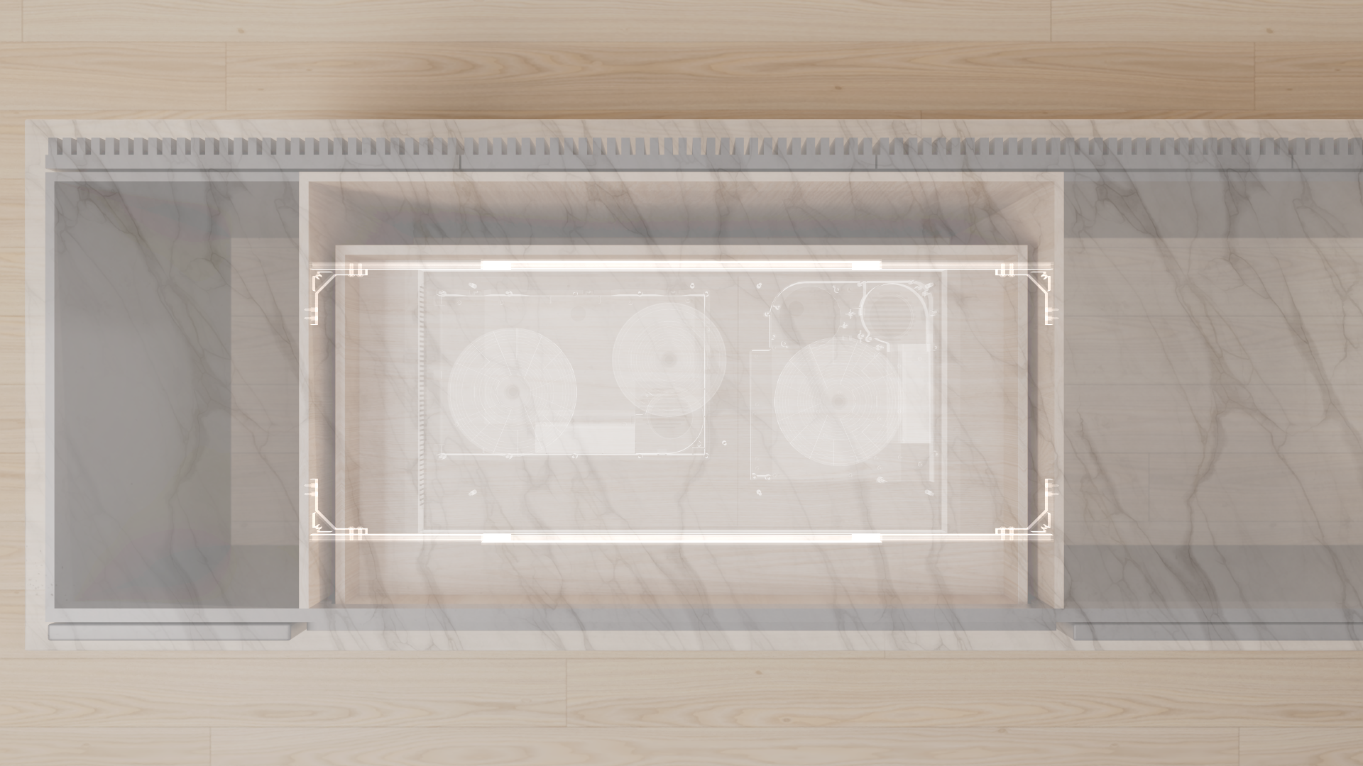 Invisacook 3 Burner Induction Cooktop – Invisible, Flush-Mount (220V)