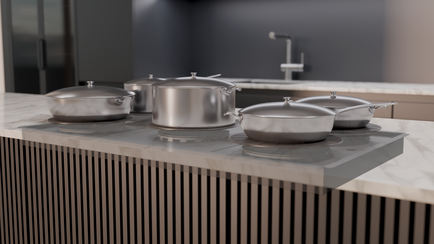 Invisacook 5 Burner 220V – Flush-Mount Invisible Induction Cooktop