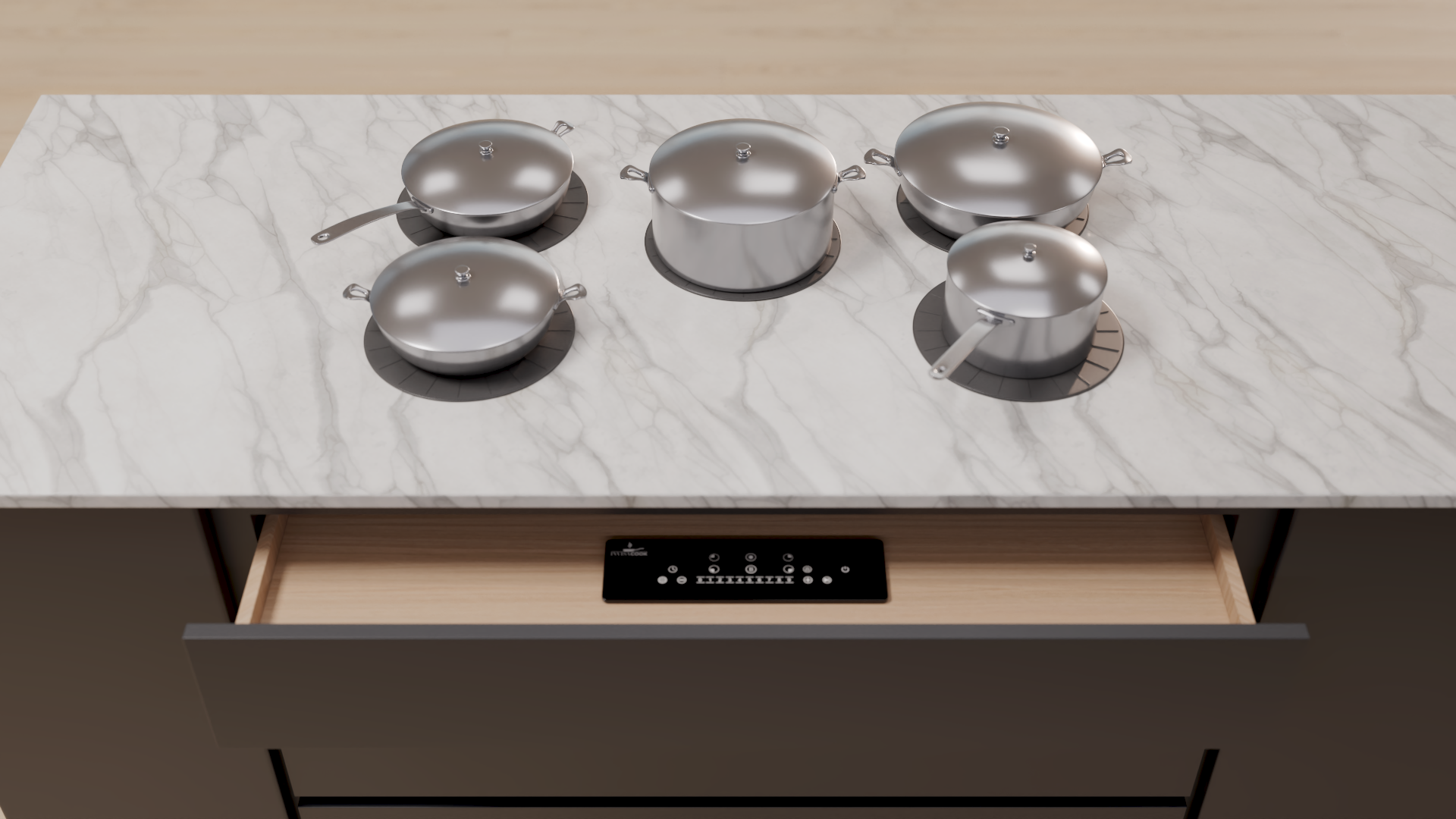 Invisacook 5 Burner 220V – Flush-Mount Invisible Induction Cooktop