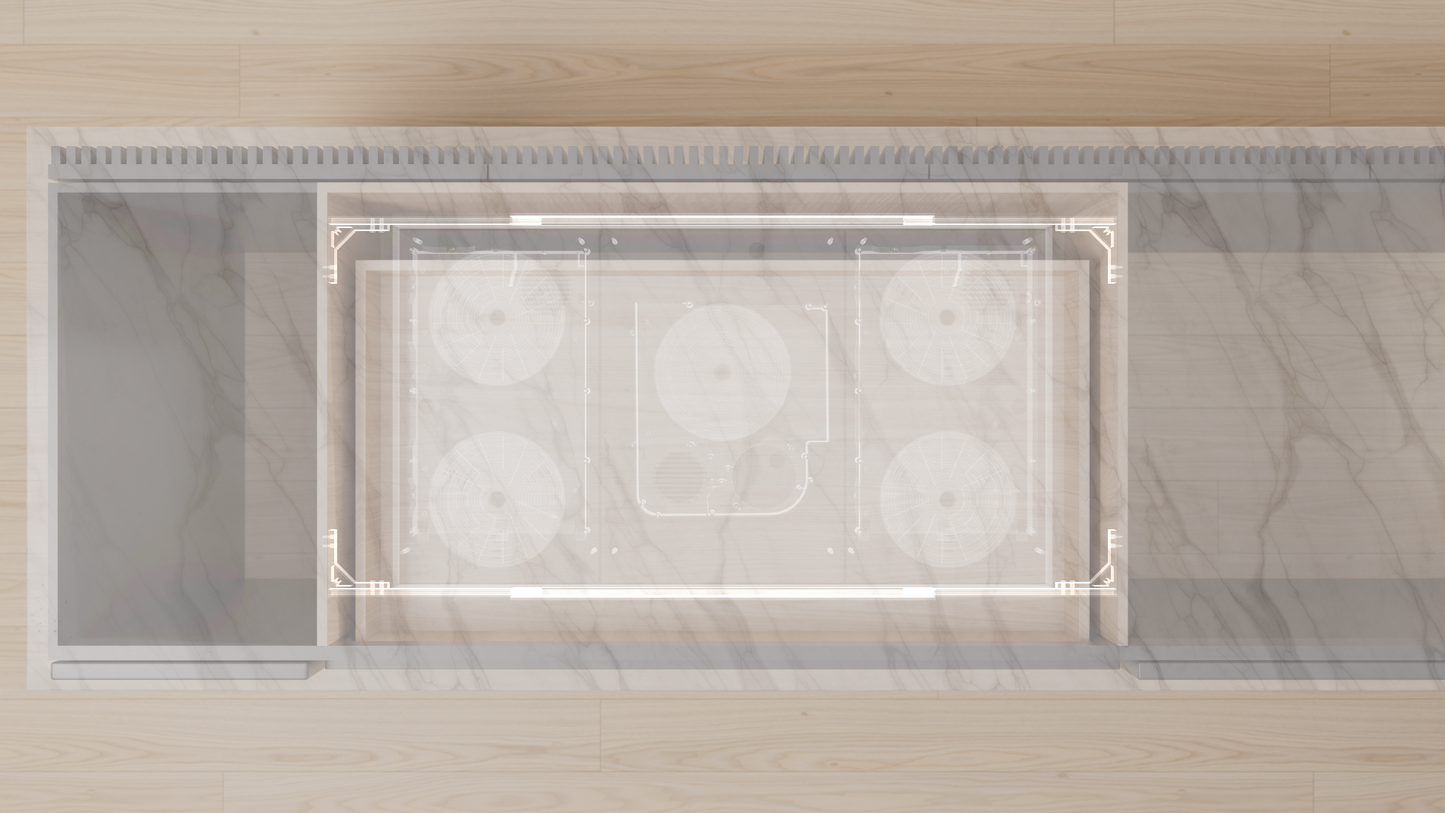 Invisacook 5 Burner 220V – Flush-Mount Invisible Induction Cooktop