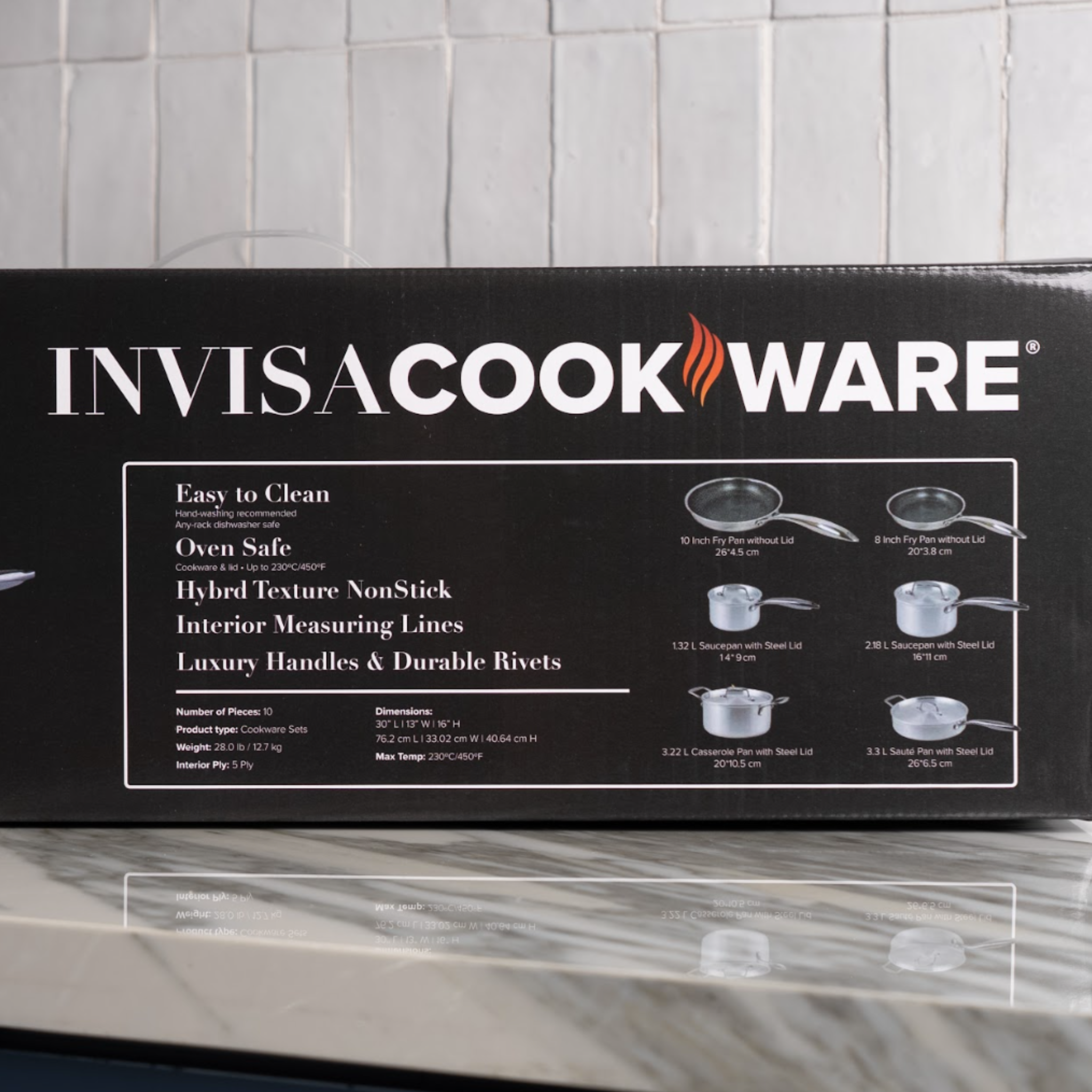 InvisaCookware 10 Piece Flat