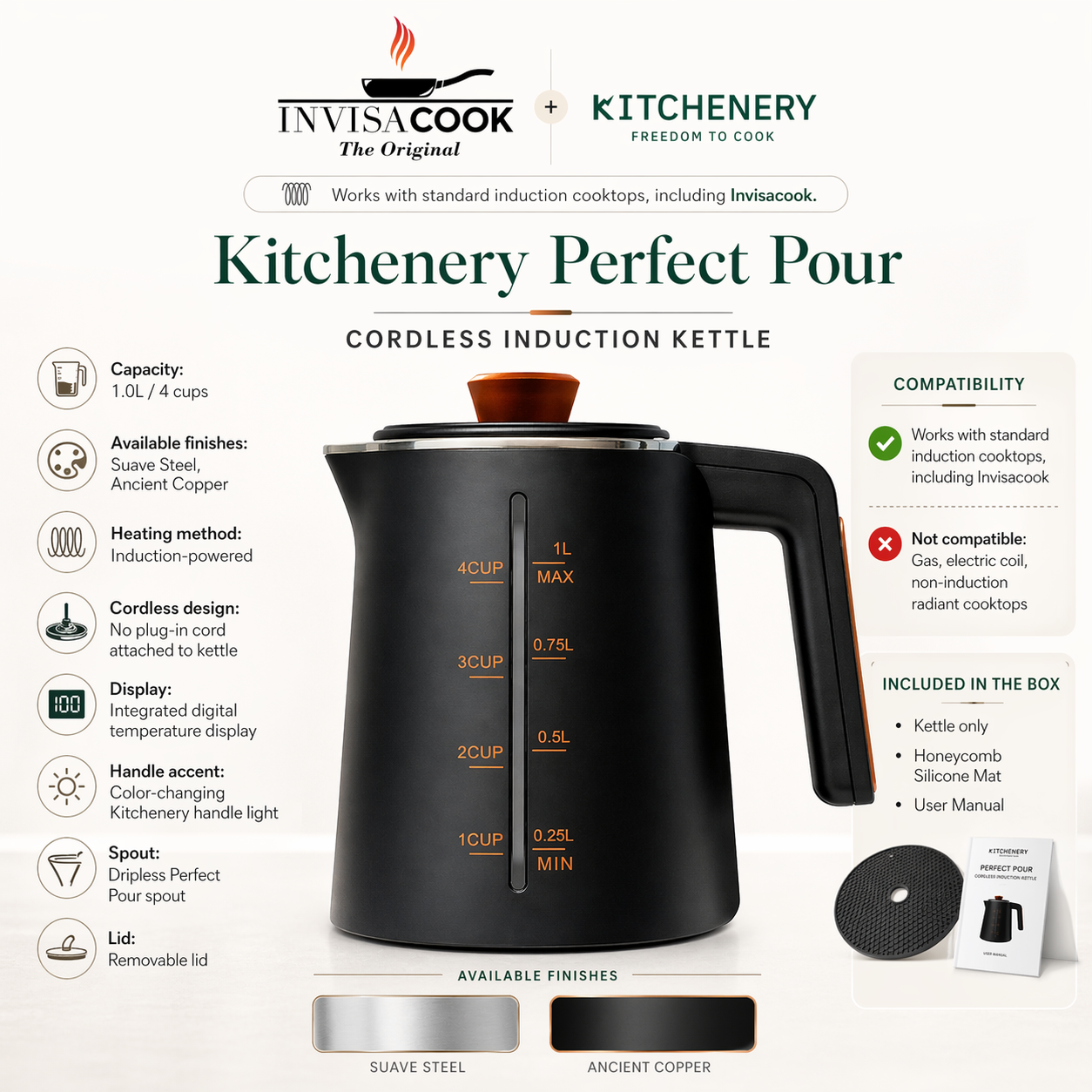 Kitchenery's Cordless Kettle - PRE SALE