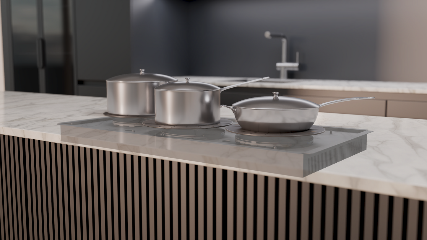 Invisacook 3 Burner Induction Cooktop – Invisible, Flush-Mount (220V)