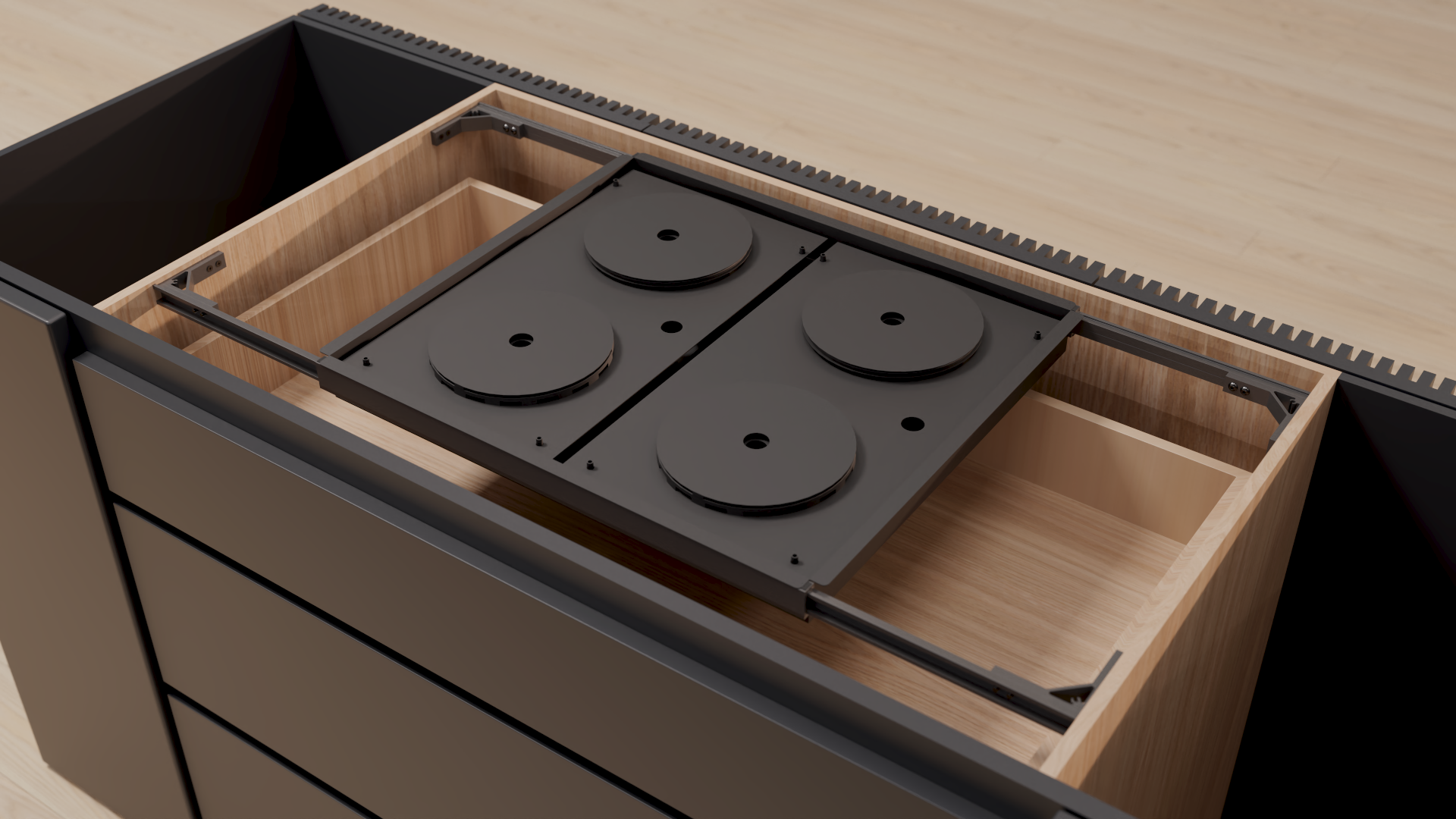 Invisacook 4-Burner 220V – Seamless Countertop Induction Cooktop