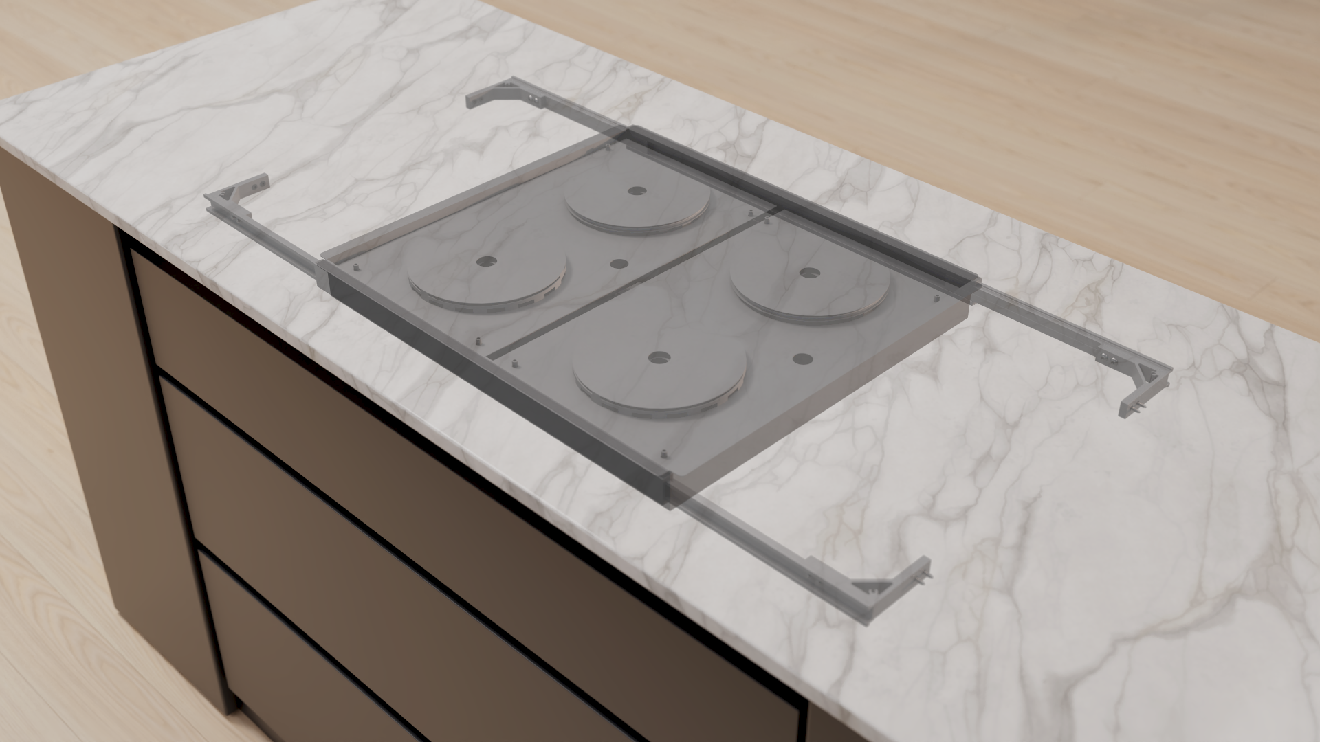 Invisacook 4-Burner 220V – Seamless Countertop Induction Cooktop