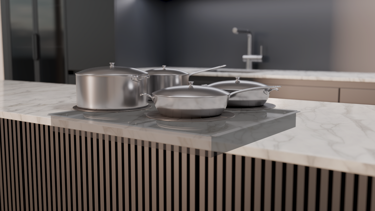 Invisacook 4-Burner 220V – Seamless Countertop Induction Cooktop