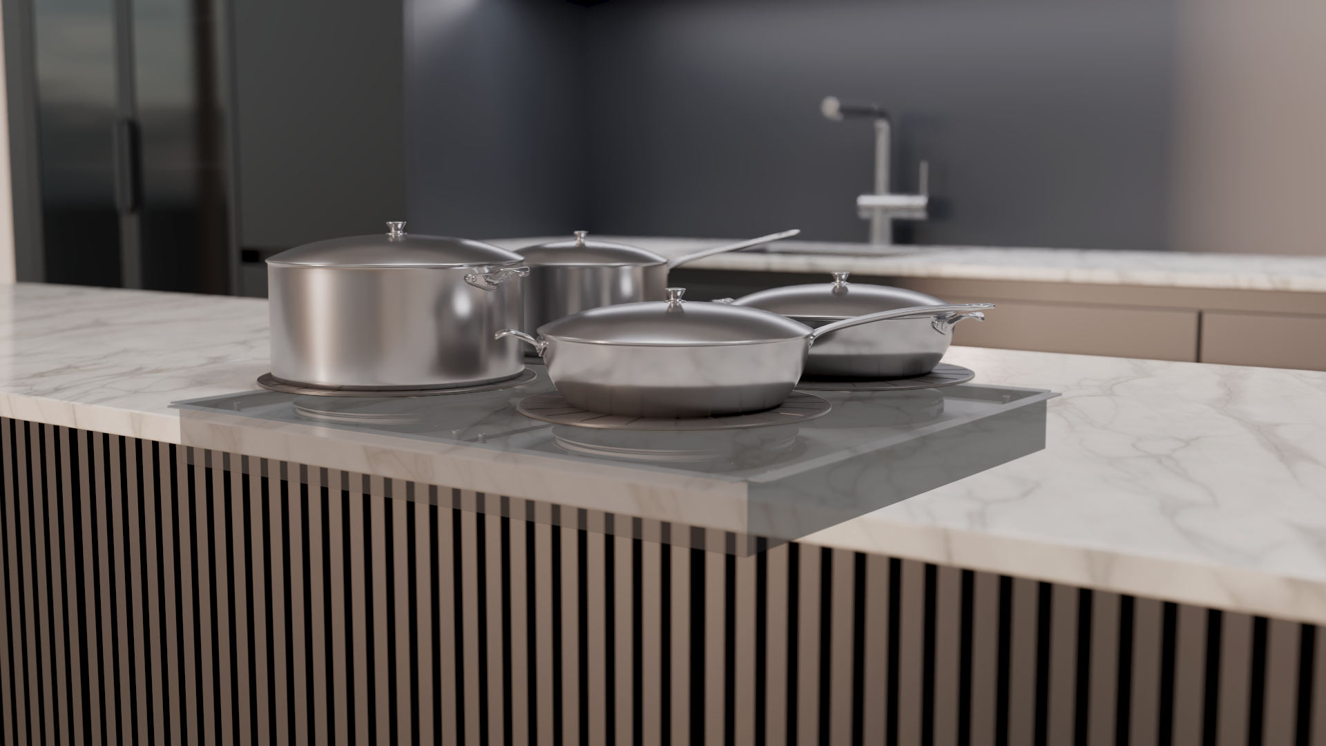 Invisacook 4-Burner 220V – Seamless Countertop Induction Cooktop