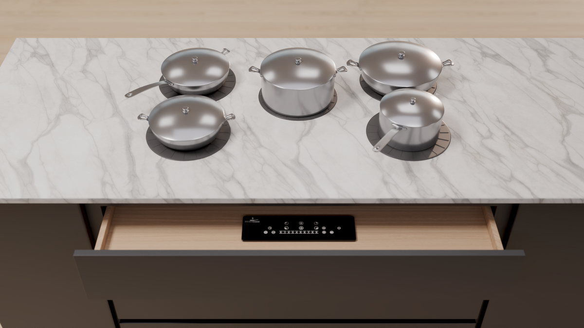 Modern Inudction Kitchen Invisacook 5 Burner 220V – Flush-Mount Invisible Induction Cooktop ...